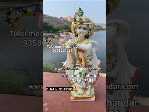 Painted Marble Iskcon Radha Krishna Statue