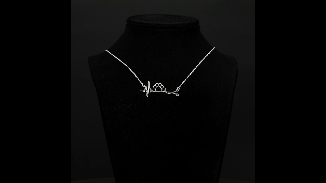 Dây chuyền DCJ98 nhịp đập trái tim dấu chân Pet bạc 925 ChariotJewelry