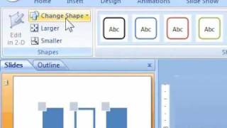 How to change a shape in a SmartArt graphic in a presentation