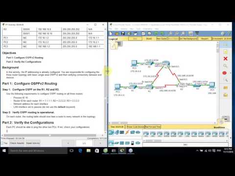 [CCNA S2] 8.2.2.7 Packet Tracer - Configuring OSPFv2 in a Single Area