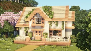 [Minecraft] 🌿✨ Aesthetic Cute House Tutorial / Mizuno's 16 Craft Resource Pack