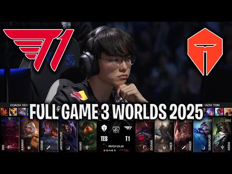 T1 GOES TO FINALS?😱 - T1 vs TES Game 3 WORLDS 2025 SEMIFINALS | T1 vs TOP ESPORTS G3 WORLDS 2025