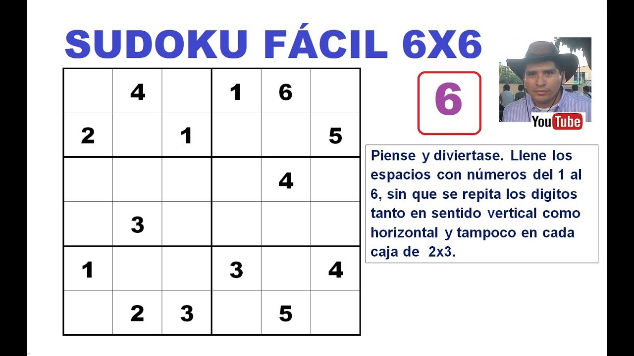 (6) Cómo resolver un SUDOKU de 6x6. NIVEL FÁCIL.