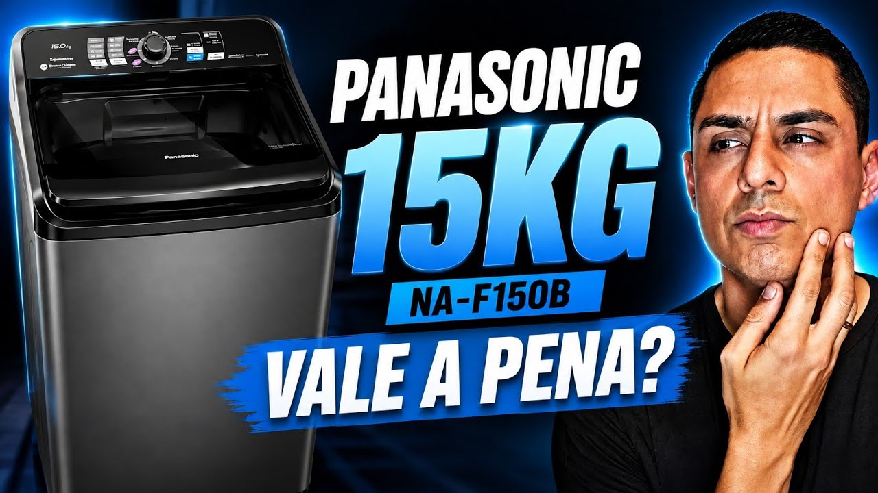 Miniatura da avaliação em vídeo de Máquina de Lavar Panasonic NA-F150B1T 15kg