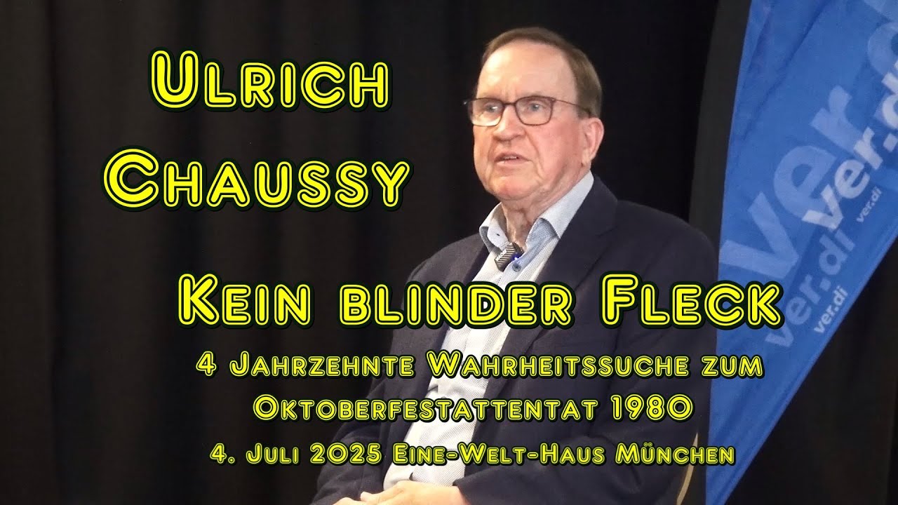 Ulrich Chaussy: "Kein blinder Fleck" über 4 Jahrzehnte Wahrheitssuche zum Oktoberfestattentat 1980