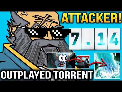 ATTACKER 7.14 Outplayed So Hard with KUNKKA's TORRENT Dota 2