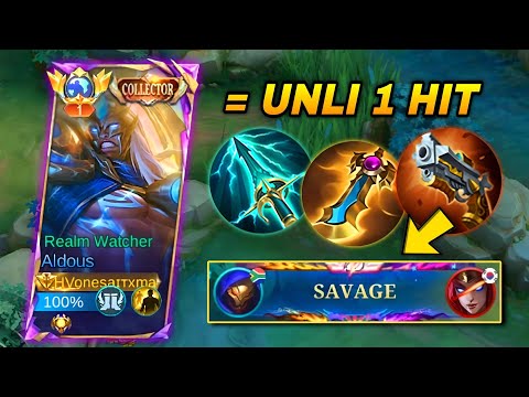 WTF UNLI 1HIT DAMAGE!!!😱 ALDOUS BEST ONE HIT BUILD FOR 2025!!! (Must try...)