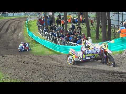 FIM Sidecar Motocross MX Oldebroek Veldman Putten Crash Qualifying Race Saturday
