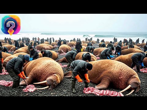 Как охотятся на гигантского моржа весом 2 тонны, оценённого в 25 000 долларов! Уникальные кадры!