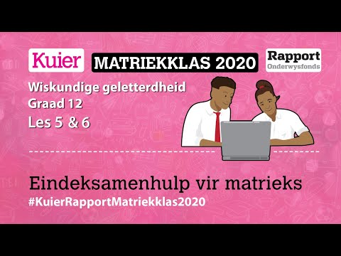 Kuier Rapport Matriekklas: Wiskundige Geletterdheid Les 5 en 6