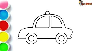 🚕 Easy Car Drawing for Kids | Fun Coloring Tutorial Step by Step 🎨