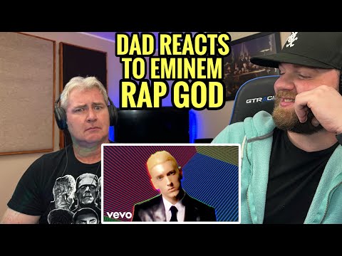 My Dad reacts to Eminem- Rap God | I almost passed out mid reaction 🤣