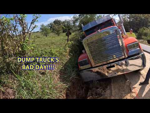 DUMP TRUCK'S BAD DAY!!!  SLIP SLIDING AWAY!!!