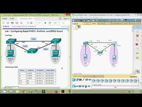 3.3.2.3 Übung – Konfigurieren von Rapid PVST, PortFast und BPDU Guard