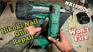 How to repair fix a Hikoki, Hitachi, Metabo HPT  NR1890DC nail gun that won