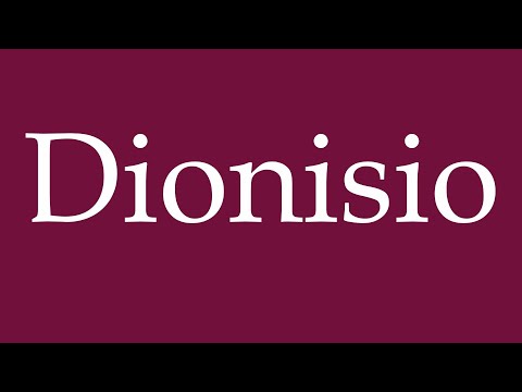 How to Pronounce ''Dionisio'' Correctly in German