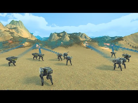 Terminators T-45 Robots Walkers VS 3,000,000 Beasts Khazrak Attack - UEBS 2