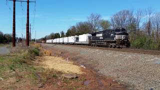 NS 937 Work train with camp cars northbound at the Brickyard in Manassas - April 9, 2017
