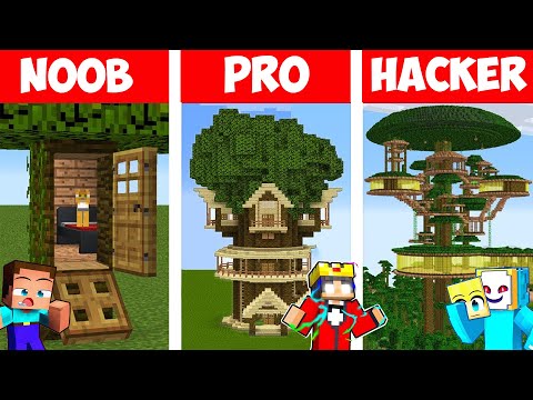 Minecraft NOOB vs PRO vs HACKER: JUNGLE BAUMHAUS BAU CHALLENGE ⛏