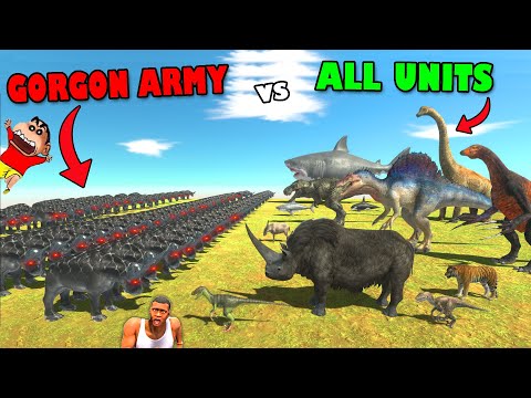 50 GORGON vs EVERY UNIT in Animal Revolt Battle Simulator with SHINCHAN and CHOP