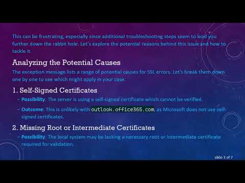 Troubleshooting SslHandshakeException in Mailkit IMapClient on Windows Server 2019
