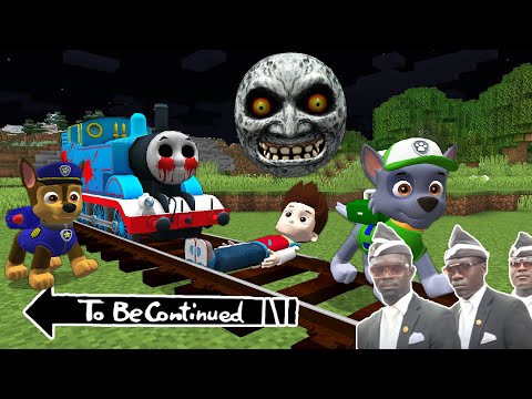 Thomas THE TANK ENGINE.EXE vs PAW PATROL vs SCARY MOON in Minecraft - Coffin Meme Lunar Moon