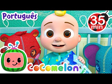 Capa de Hora de dormir | 30 minutos de Cocomelon em Português | Desenhos Animados e Músicas Infantis