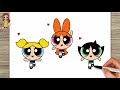 How To Draw Powerpuff Girls How To Draw Blossom Bubbles And Buttercup Easy Step By Step