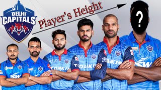 DC Players Height Comparison | IPL 2021 | Delhi Capitals Players Name, Age, Height |