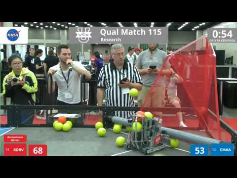 VEX Worlds 2016 - VEX U - Research - Qual 115 (XDRV) 85 vs 209 (CMAA)