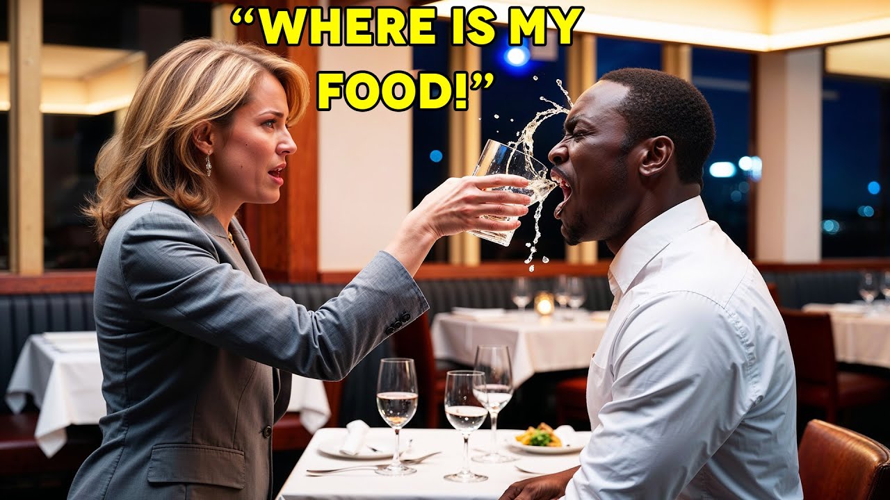 Racist White Woman Throws Her Drink On Black Waiter, She Is Shocked When He Fights Back