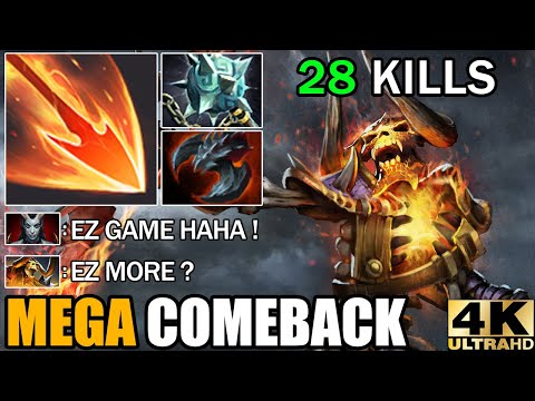 INCREDIBLE HARD GAME COMEBACK Clinkz 28 Kills Unstoppable VS Mega Creeps - Epic Battle Fight Dota 2