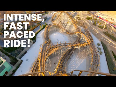Colossus Front Row POV Six Flags Qiddiya City | INSANE GCI Wooden Coaster!