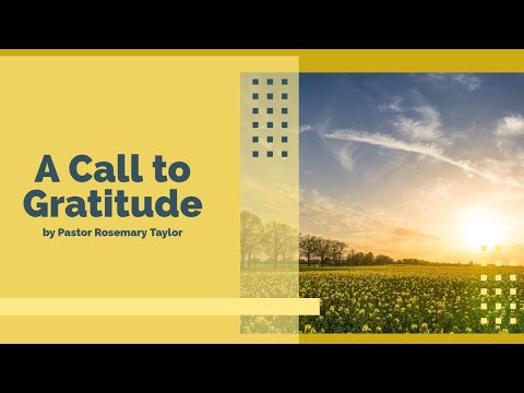 A Call to Gratitude