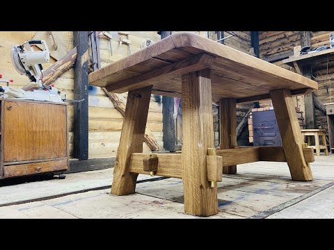 Стол из бревна.DIY A table made of logs. Oak 133 years old. Дуб 133 года