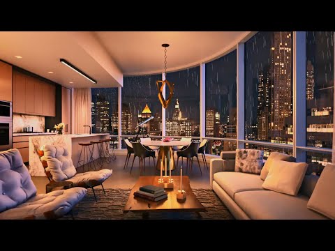 Luxury Apartment Window Raining for Studying, Sleeping, Meditation | Sleep Comfortable with Rain