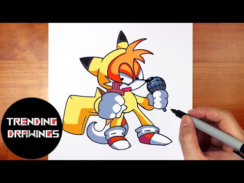 How To Draw FNF MOD Character - Tails Halloween Easy Step by Step