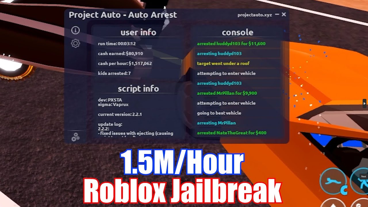 OVERPOWERED FREE Auto Arrest Exploit/Script in Roblox Jailbreak INFINITE MONEY