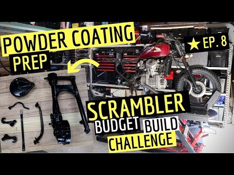 Powder Coating Motorcycle [Prep] Scrambler - Cafe Racer Build, Ep. 8 Video