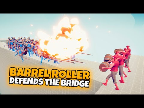 BARREL ROLLER DEFENDS THE BRIDGE VS EVERY FACTION | TABS MODDED GAMEPLAY