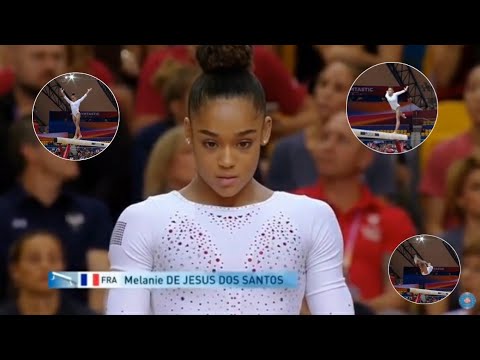 Malanie de jesus dos Santos. Na final do campeonato de ginástica em Doha , Qatar.