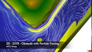 HEC-RAS 5.0 - 2D, 25 Year Flow Around an Obstacle