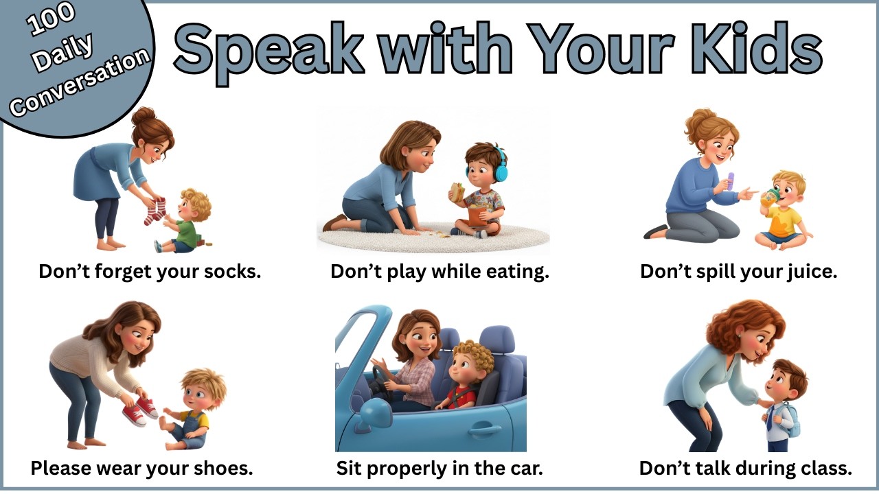 Speak English with Kids | 150 Daily Use English Sentences | Daily English Speaking Practice