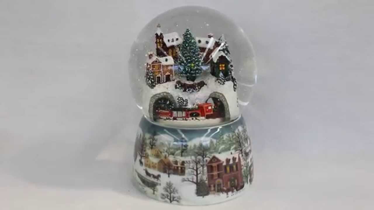 Musical Winter Village Snow Globe with Moving Train
