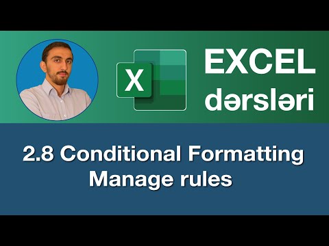 Excel dərsləri - 2.8. Excel Şərtli formatlama №4 | Excel Koşullu Biçimlendirme