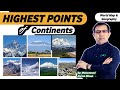 The Highest Points Of Continents Highest Mountain Peaks World Map And Geography Muhammad Akram
