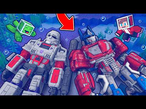 JJ and Mikey Found The TRANSFORMERS Underwater in Minecraft - Maizen