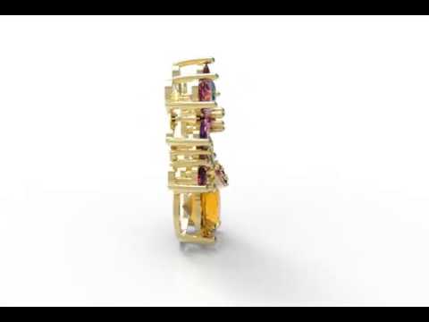 18k gold REAL stones pendant design video for Lucky
