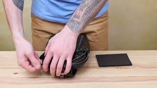 Молодежная кожаная мужская сумка через плечо Vintage 20671 черная