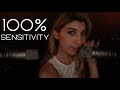 100 SENSITIVITY INAUDIBLE WHISPERS ASMR Intense Natural Mouth Sounds Hand Movements